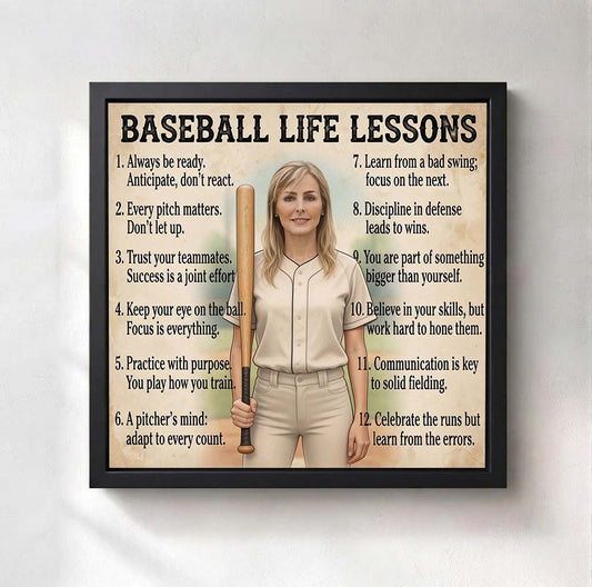 Personalized Baseball Life Lessons Canvas | Dreams Beyond the Field