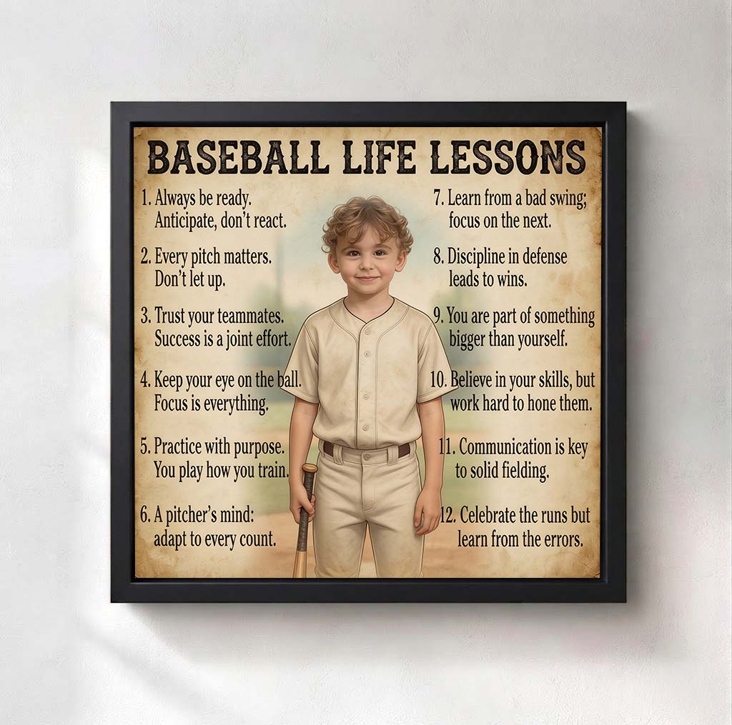 Personalized Baseball Life Lessons Canvas | Dreams Beyond the Field