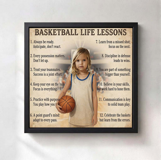 Personalized Basketball Life Lessons Canvas | Heart of the Game