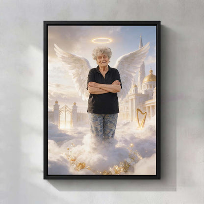 Personalized Heavenly Guardian Portrait Canvas | Watching Over You