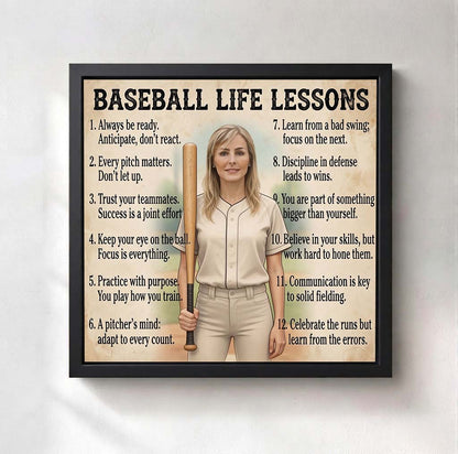 Personalized Baseball Life Lessons Canvas | Dreams Beyond the Field
