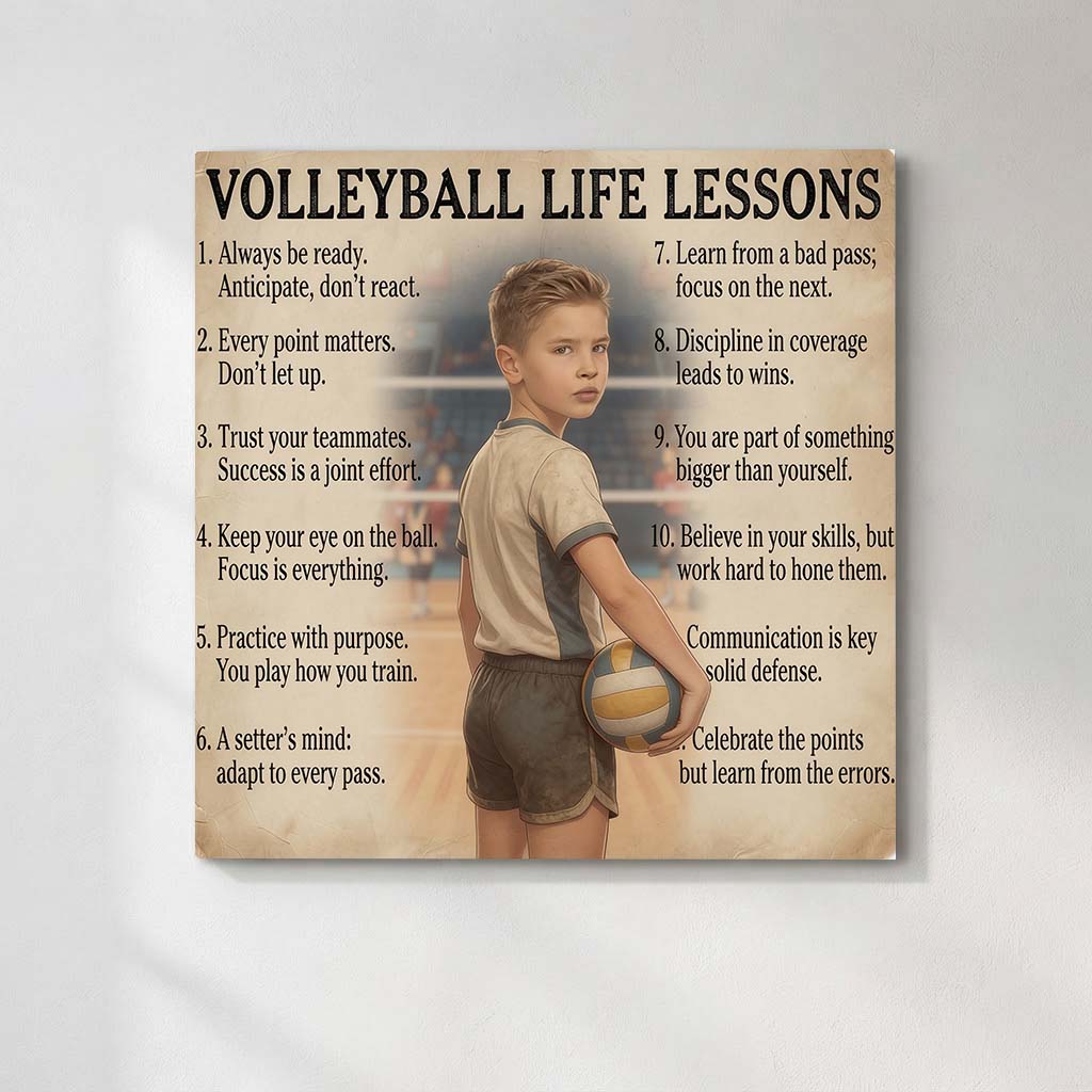 Personalized Volleyball Life Lessons Canvas | Strength in Unity