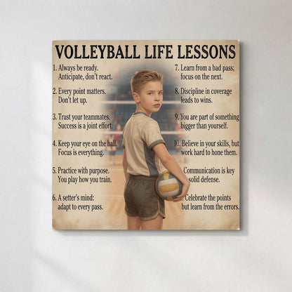 Personalized Volleyball Life Lessons Canvas | Strength in Unity