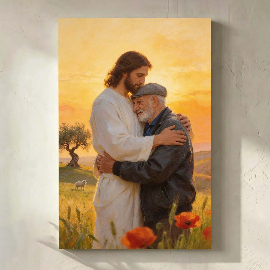 Personalized Portrait With Jesus Canvas | Walk in Faith