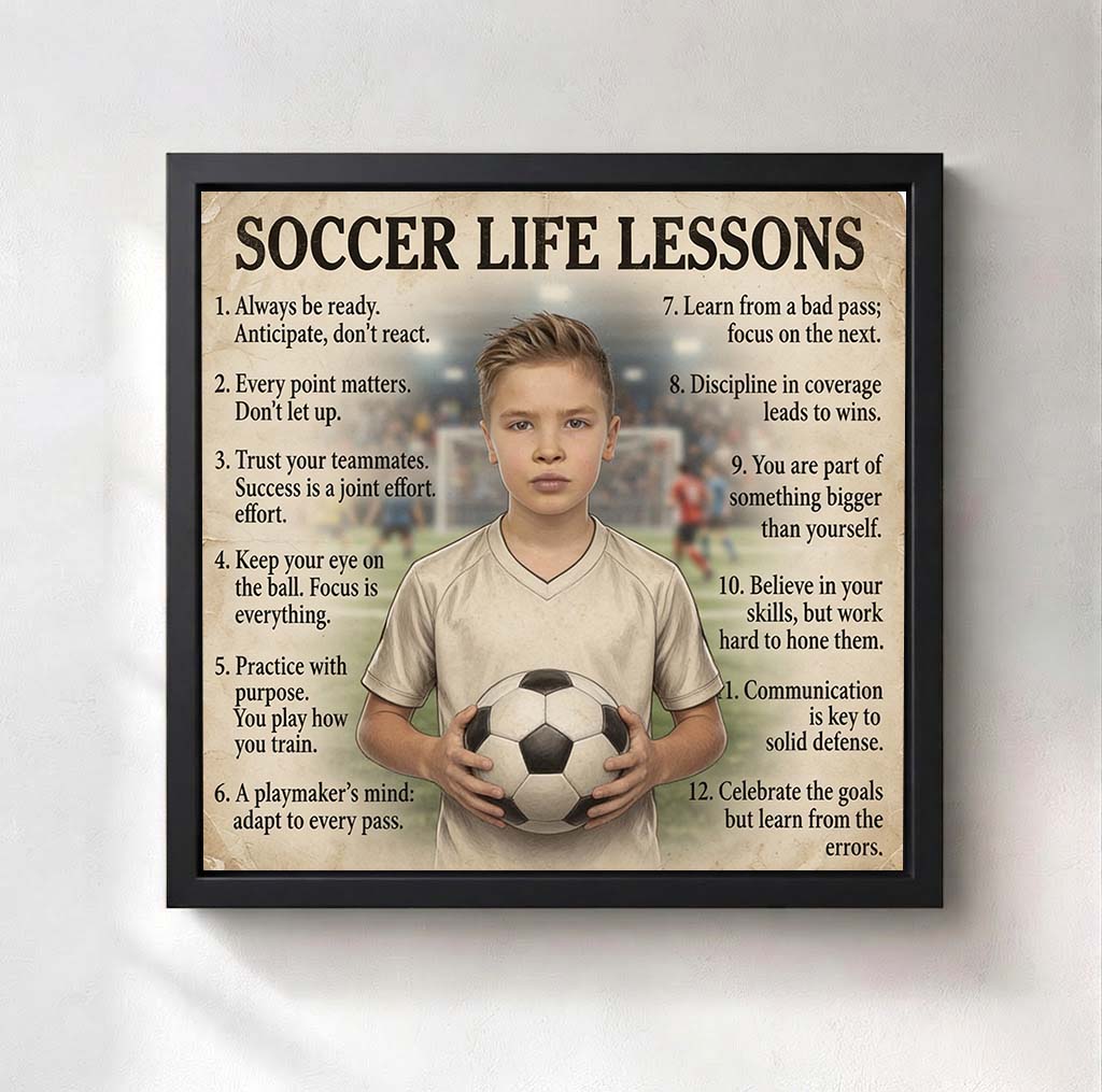 Personalized Soccer Life Lessons Canvas | Passion & Perseverance