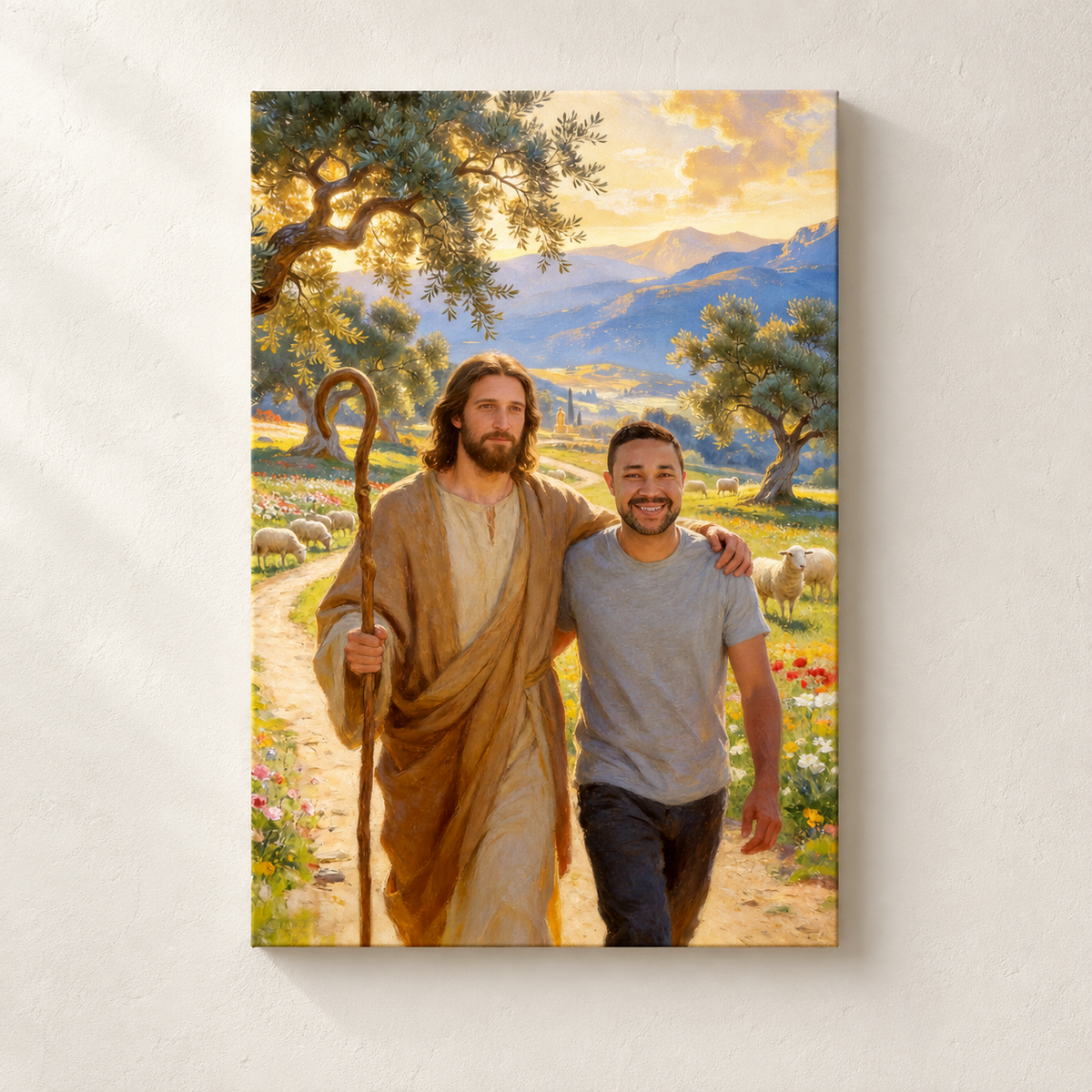Personalized Walking Path With Jesus Canvas | Guidance, Journey & Strength