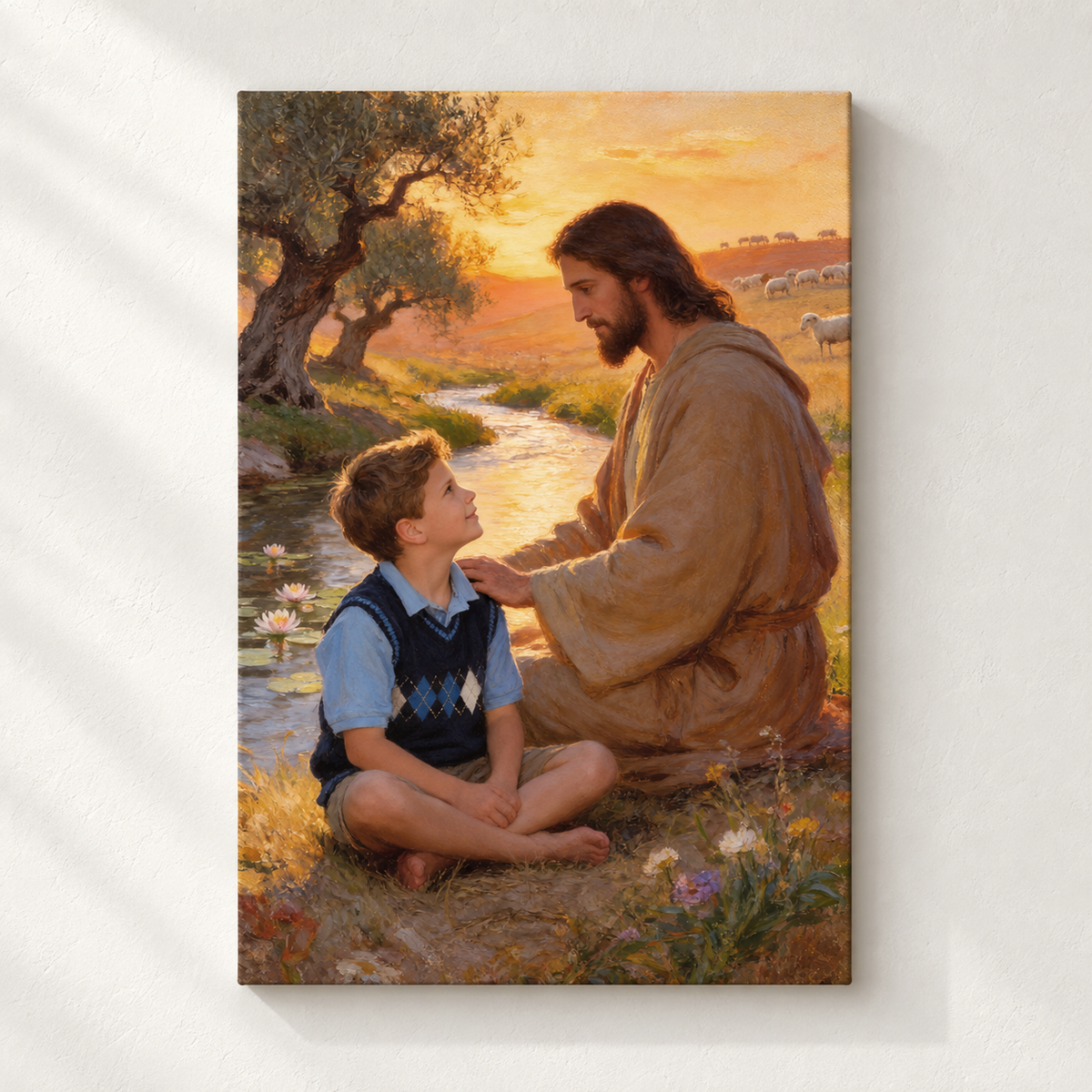 Personalized Walking Path With Jesus Canvas | Guidance, Journey & Strength