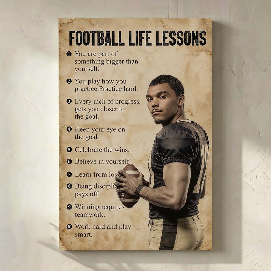 Personalized Soccer Life Lessons Vertical Canvas | Passion & Perseverance