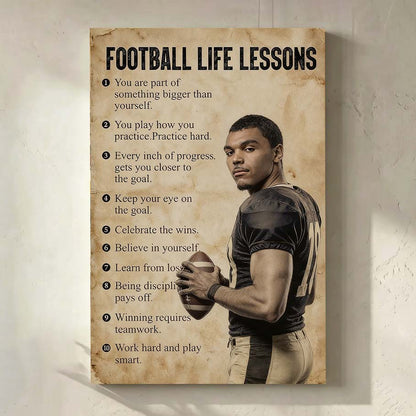 Personalized Soccer Life Lessons Vertical Canvas | Passion & Perseverance