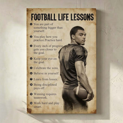 Personalized Soccer Life Lessons Vertical Canvas | Passion & Perseverance