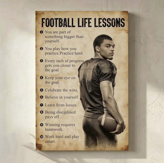 Personalized Soccer Life Lessons Vertical Canvas | Passion & Perseverance