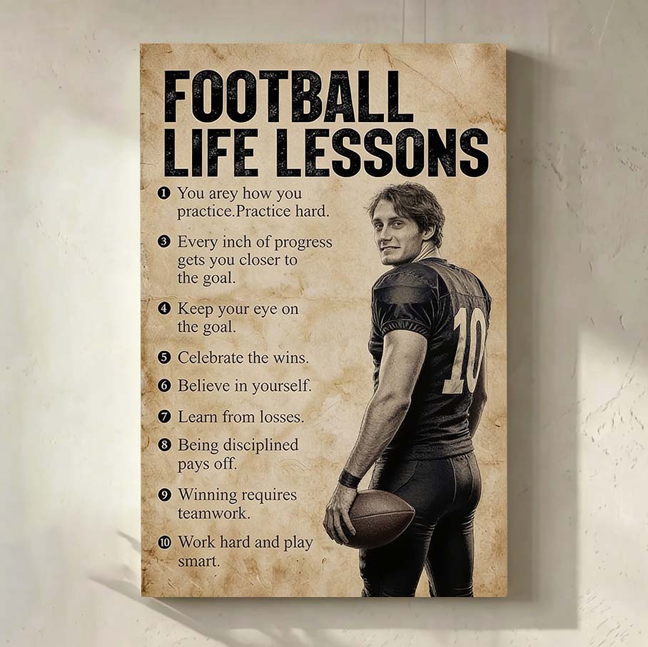 Personalized Soccer Life Lessons Vertical Canvas | Passion & Perseverance