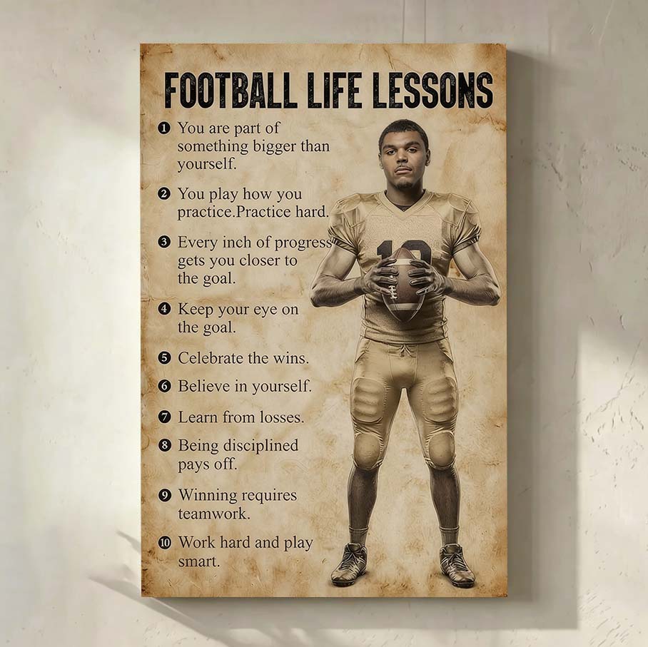 Personalized Soccer Life Lessons Vertical Canvas | Passion & Perseverance
