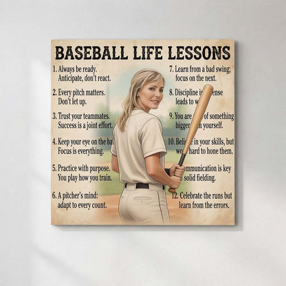 Personalized Baseball Life Lessons Canvas | Dreams Beyond the Field