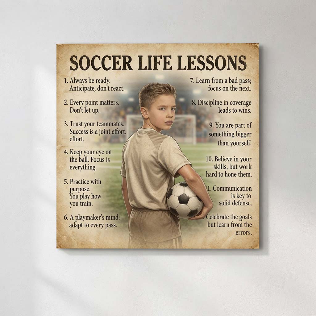 Personalized Soccer Life Lessons Canvas | Passion & Perseverance