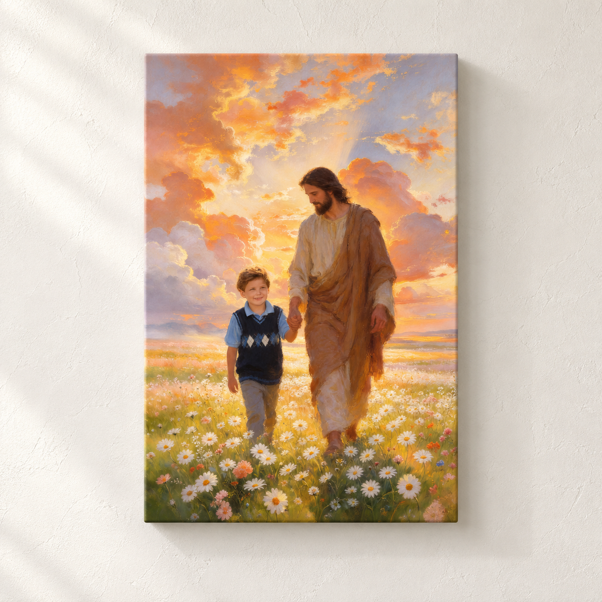 Personalized Hand in Hand With Jesus Canvas | Trust, Joy & Guidance
