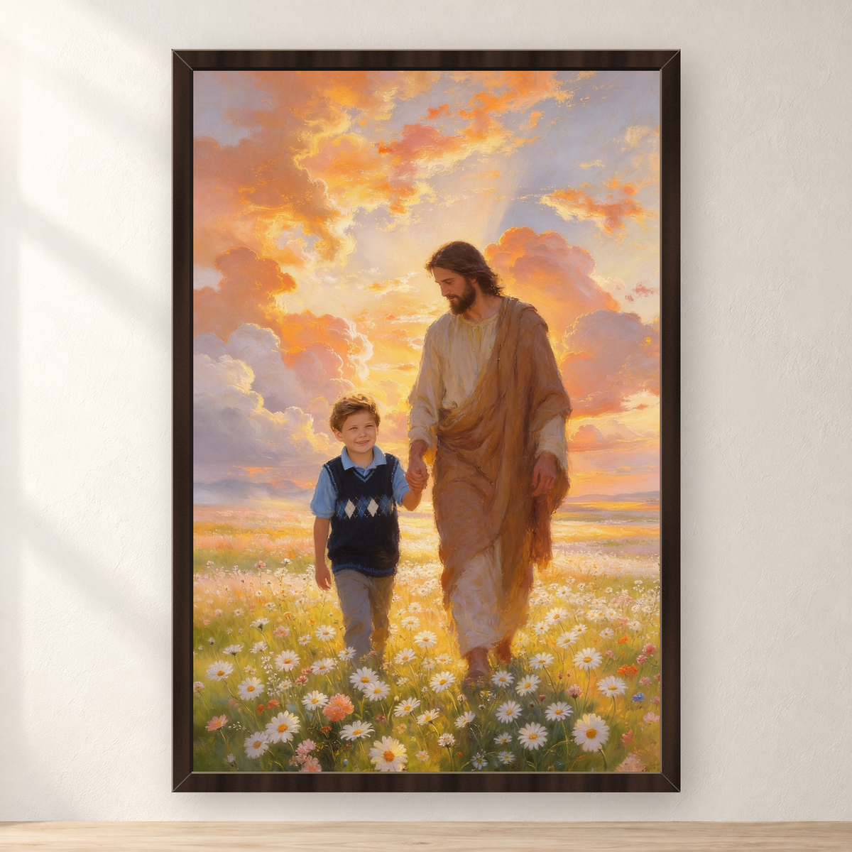 Personalized Hand in Hand With Jesus Canvas | Trust, Joy & Guidance