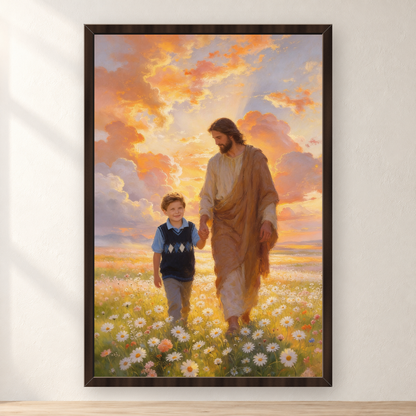 Personalized Hand in Hand With Jesus Canvas | Trust, Joy & Guidance