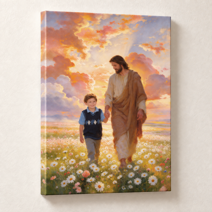 Personalized Hand in Hand With Jesus Canvas | Trust, Joy & Guidance