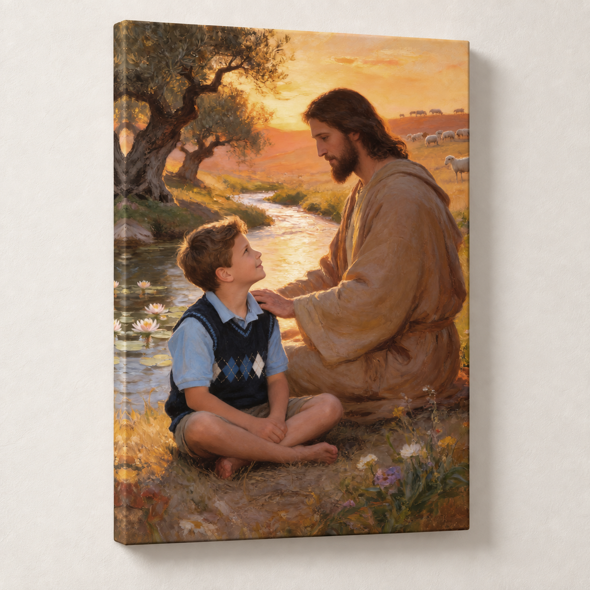 Personalized Walking Path With Jesus Canvas | Guidance, Journey & Strength