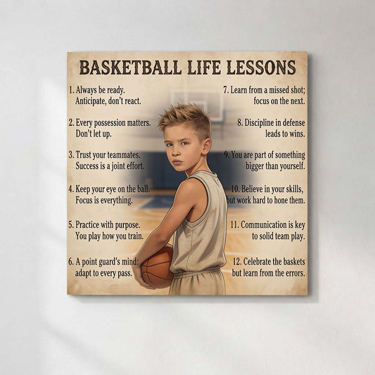 Personalized Basketball Life Lessons Canvas | Heart of the Game