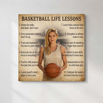 Personalized Basketball Life Lessons Canvas | Heart of the Game