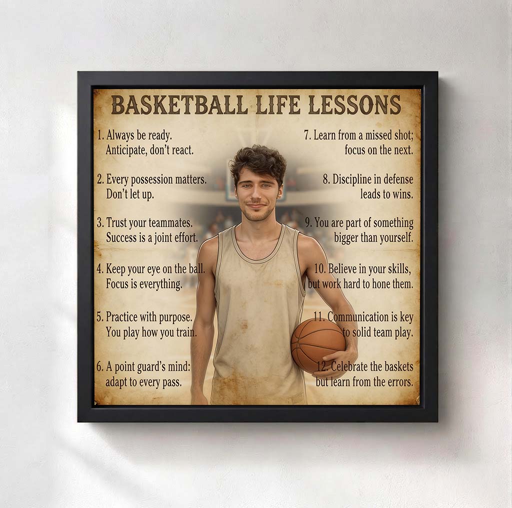 Personalized Basketball Life Lessons Canvas | Heart of the Game
