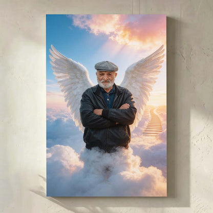 Personalized Heavenly Guardian Portrait Canvas | Watching Over You