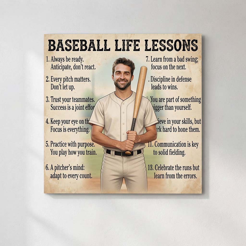 Personalized Baseball Life Lessons Canvas | Dreams Beyond the Field