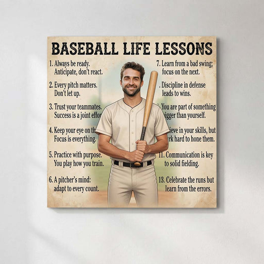 Personalized Baseball Life Lessons Canvas | Dreams Beyond the Field